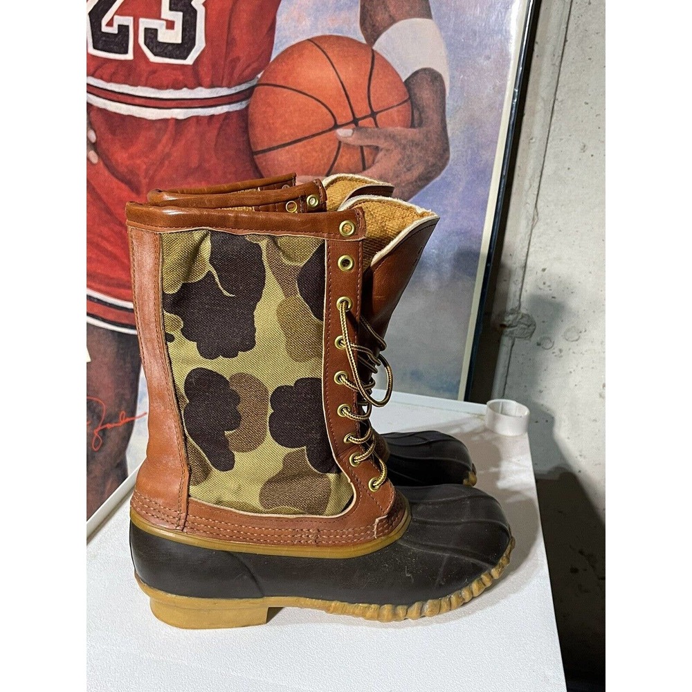 Vintage Men's Camo Work Hunting DUCK BOOTS With Insulated Lining SIZE 8 D
